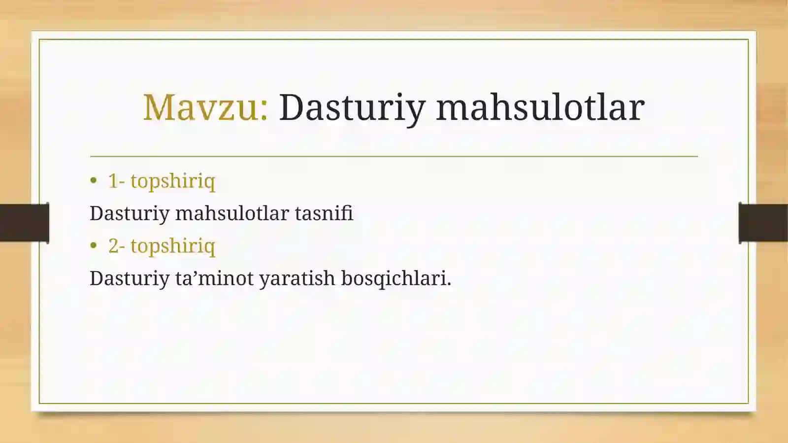 Dasturiy mahsulotlar 2