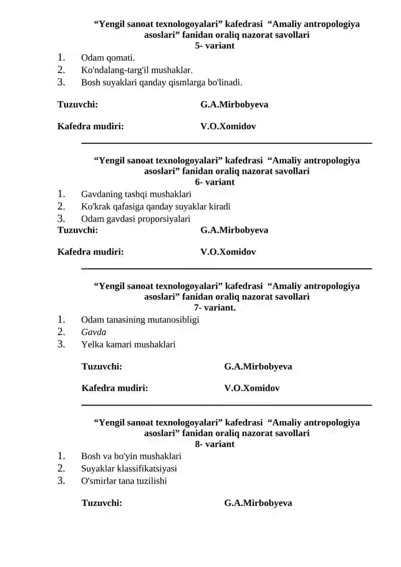 Amaliy antropologiya asoslari 2