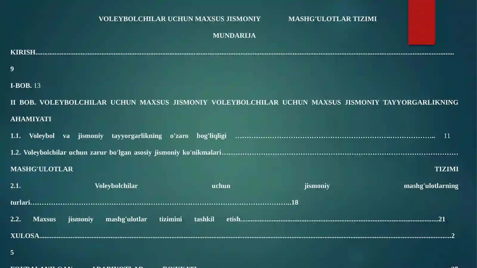 MAXSUS JISMONIY MASHG'ULOTLAR TIZIMI 2