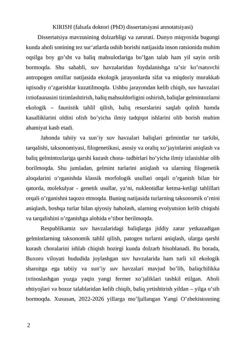 PhD Dissertatsiyasi Avtoreferati 2