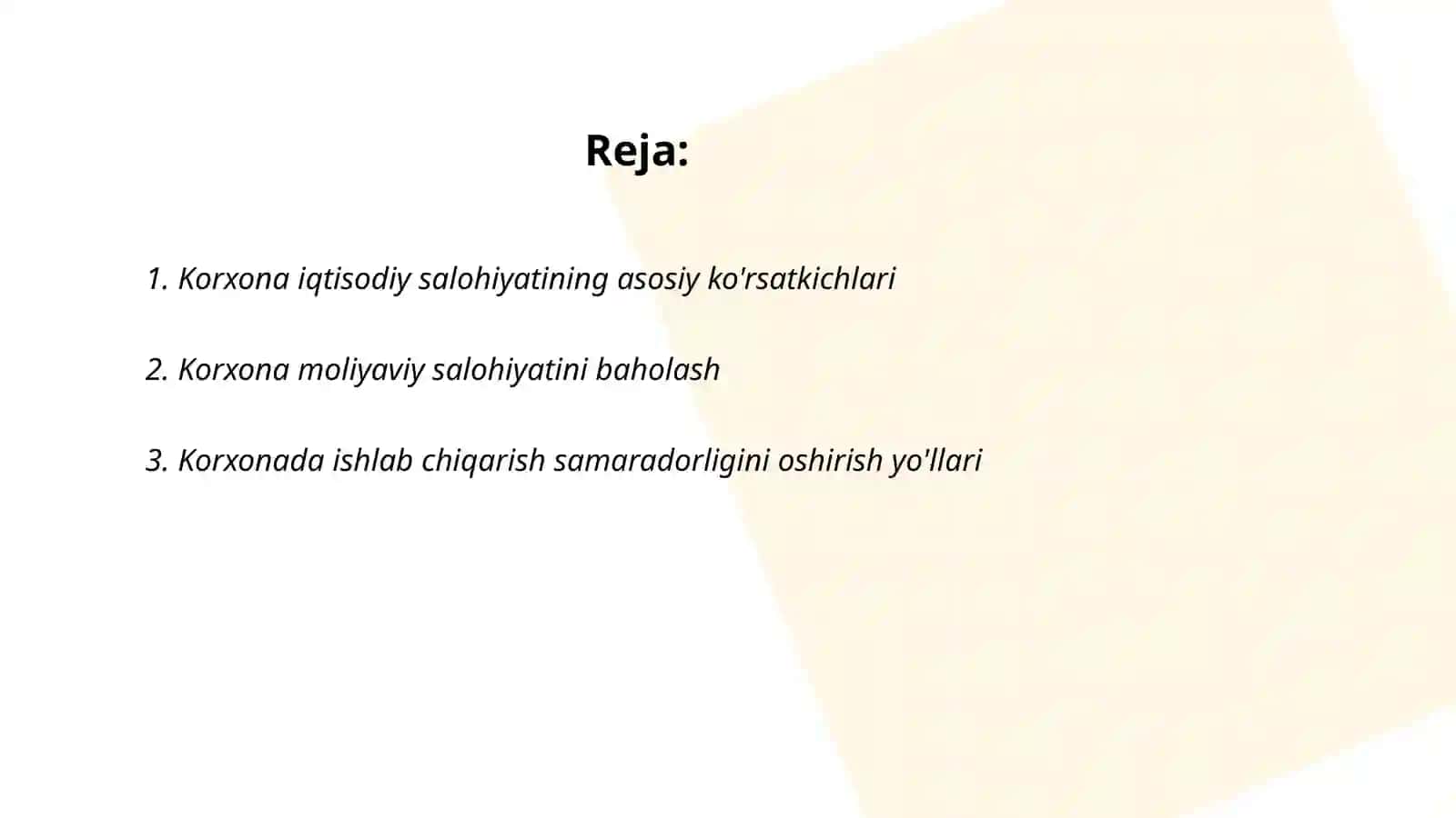 Korxonalar iqtisodiy salohiyati: ko'rsatkichlar tizimi va samaradorligini tahlili 2