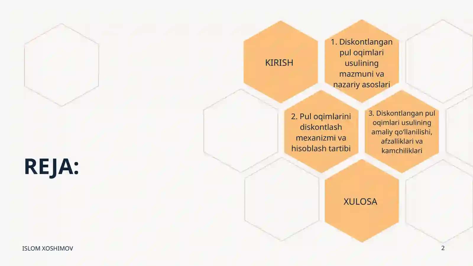 Diskontlangan pul oqimlari usuli 2