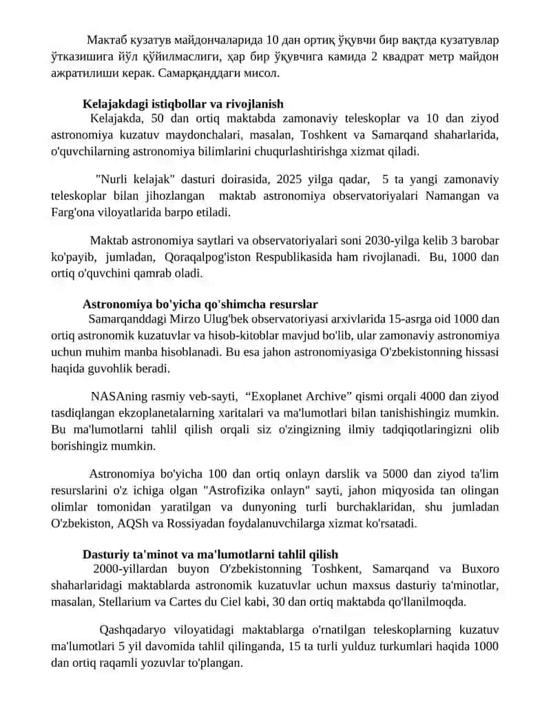 Maktab teleskoplari 2
