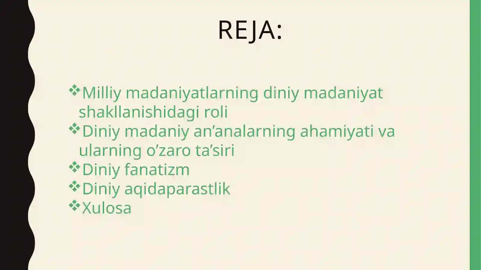 Diniy madaniy an’analarning ahamiyati.diniy fanatizm 2