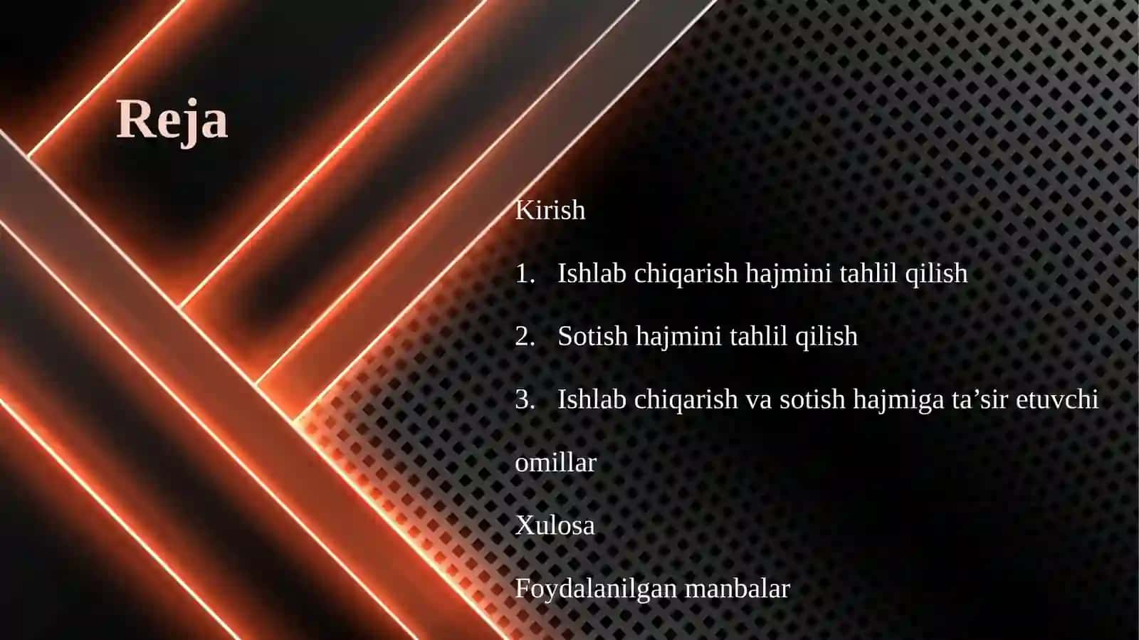 Mahsulot (ish, xizmatlar) ishlab chiqarish va sotish hajmini tahlili 2