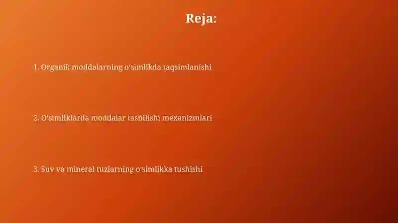 O‘simliklarda moddalar tashiluvi 2