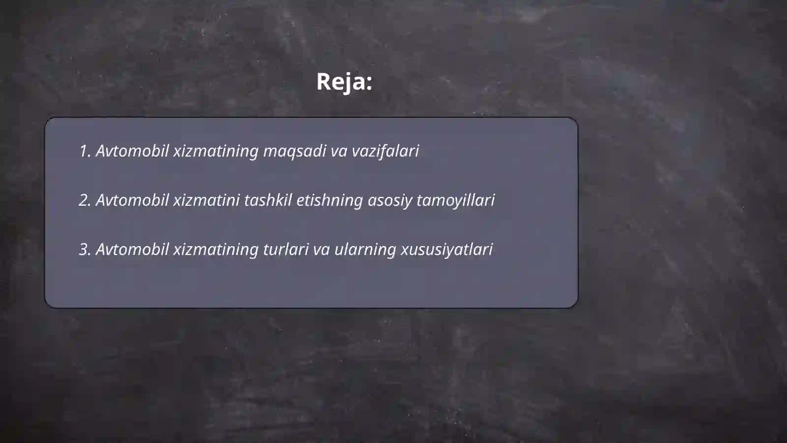 Avtomobil xizmatini vazifalari va uni tashkillashtirish 2