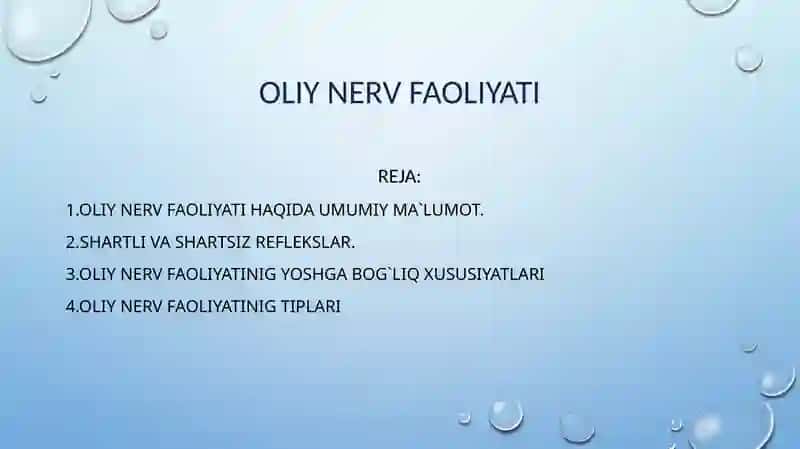Oliy nerv faoliyati va uning yoshga bog‘liq xususiyatlari 2