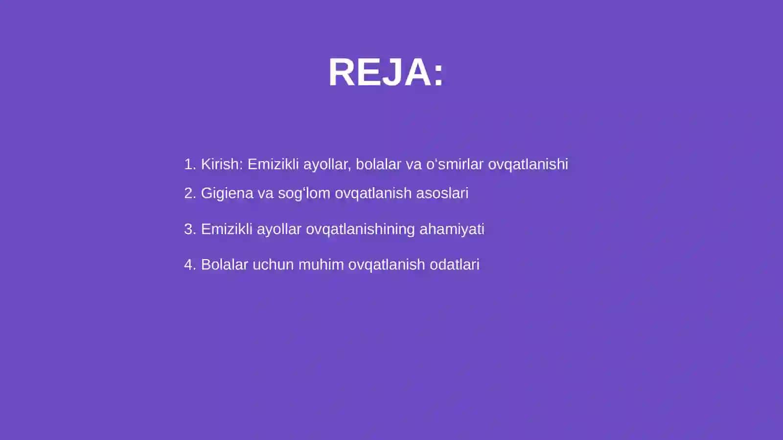 Emizikli ayollar bolalar va oʻsmirlar ovqatining gigenik asoslari ovqatlanish jihatlari 2