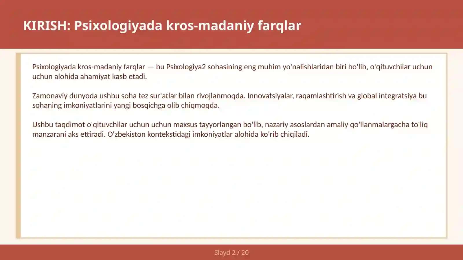 Psixologiyada kros-madaniy farqlar 2