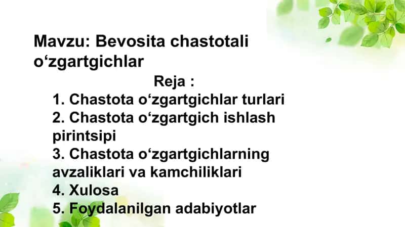 Elektr mexanik tizimlari va komplekslarni boshqarish 2