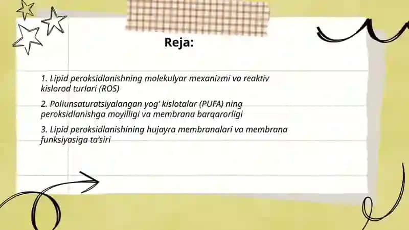 Lipidlarni peroksidlanishi va hujayra shikastlanishi patogenezidagi ahamiyati 2