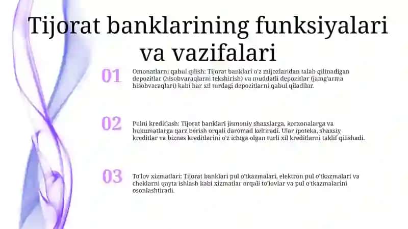 Tijorat Banklari Vazifalari Va Funksiyalari 2