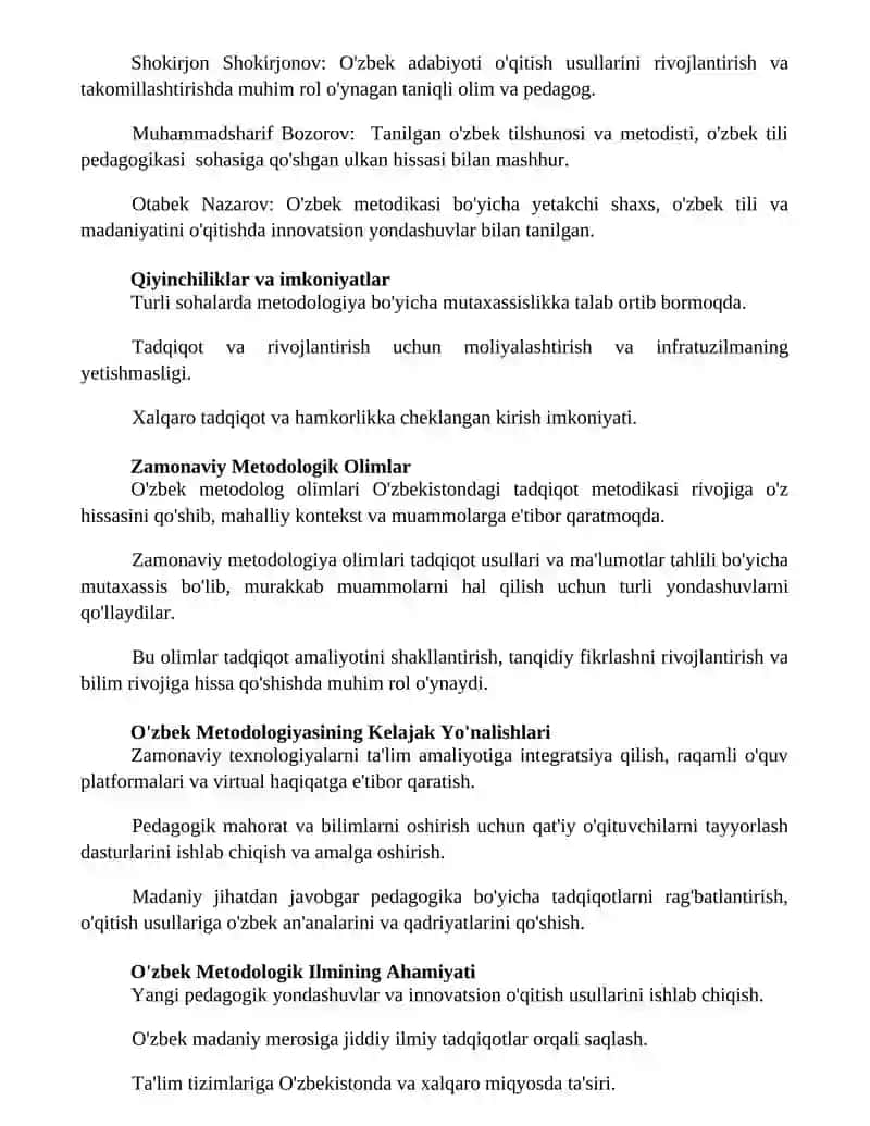 O'zbek Metodologik Olimlari 2