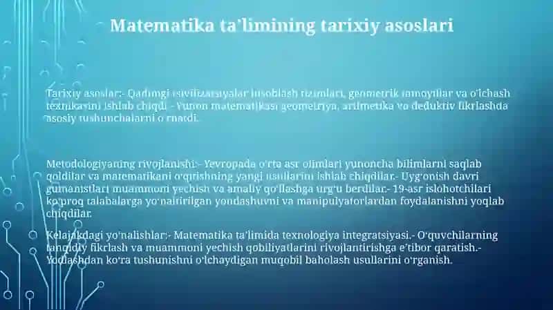 Matematika OʻQitish Metodikasining Taraqqiyot Tarixi 2