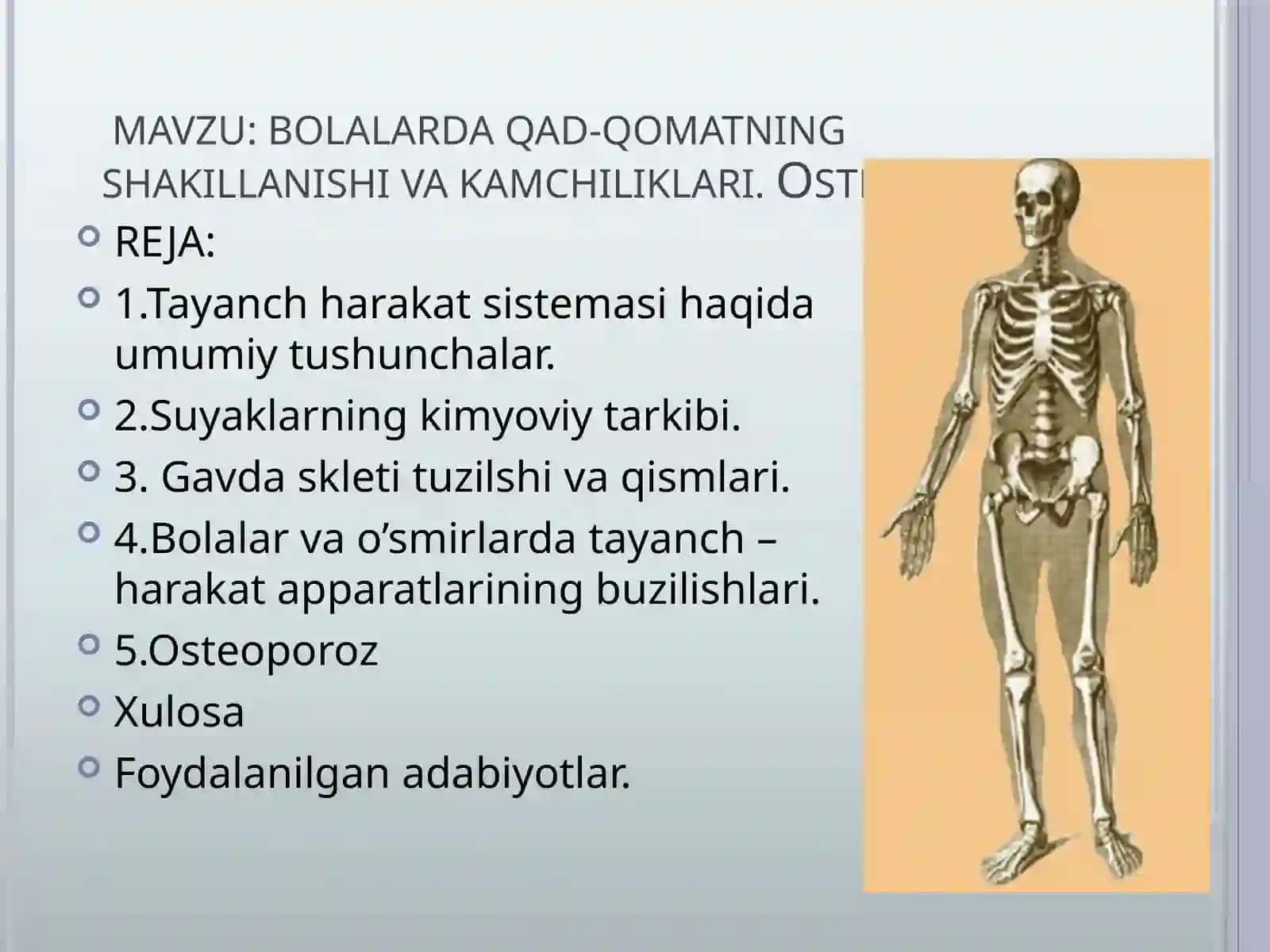 Tayanch-harakat apparatining yoshgadoir hususiyatlari 2