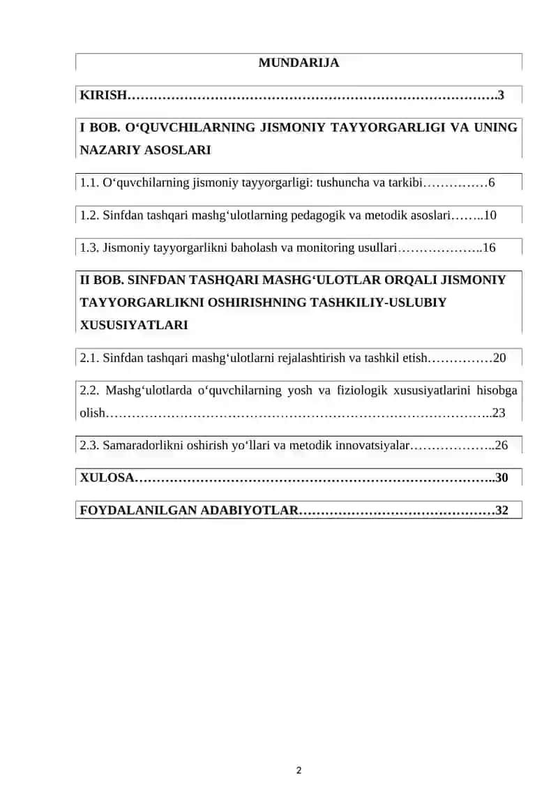 Oʻquvchilarni jismoniy tayyorgarligini sinfdan tashqari mashgʻulotlar orqali samaradorligini oshirish yoʻllari 2