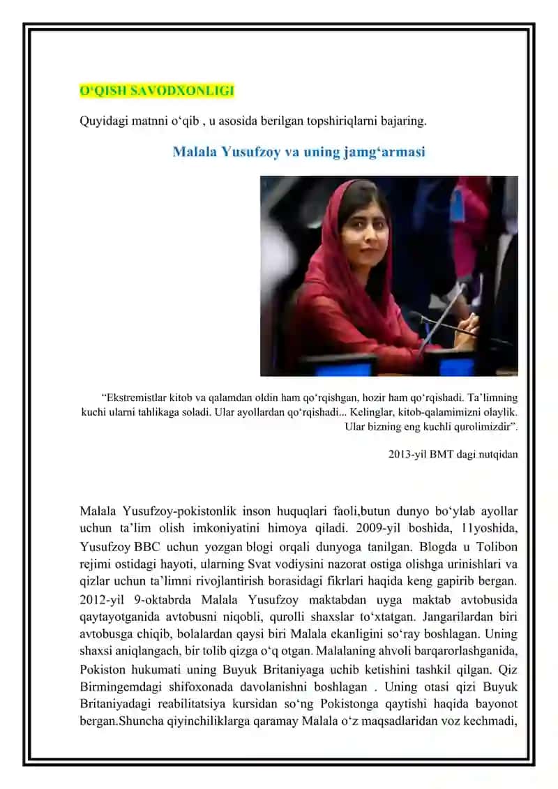 Ona tilini o‘qitish metodikasi fanidan  DARS LOYIHASI 2