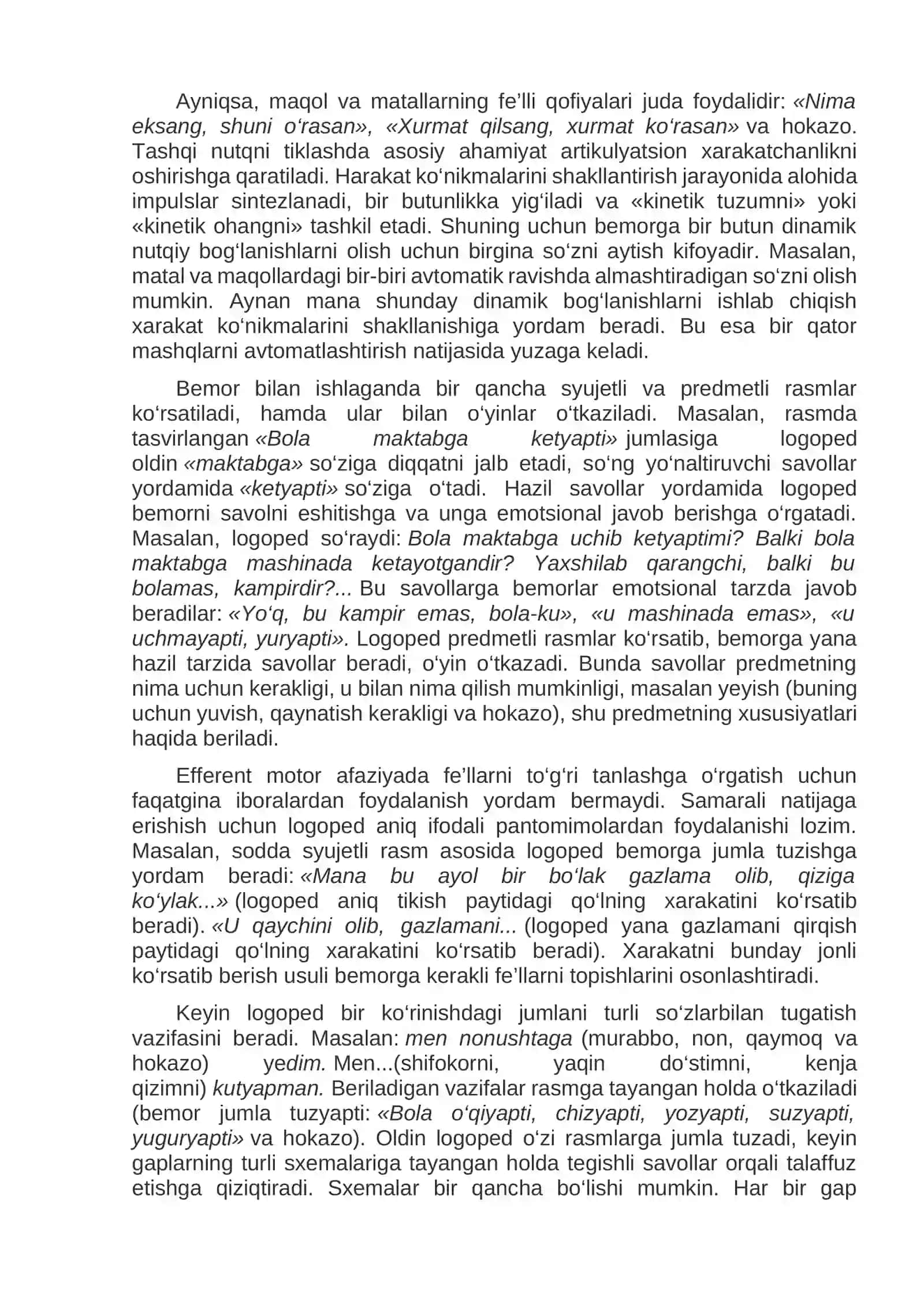 Efferent motor afaziyani bartaraf etish 2