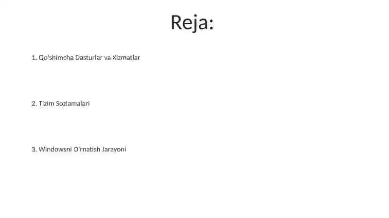 Windows OS o'rnatish va konfiguratsiyasi 2