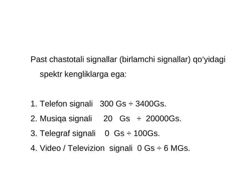 Modulyatsiya va amplituda modulyatsiyasi (AM) 2