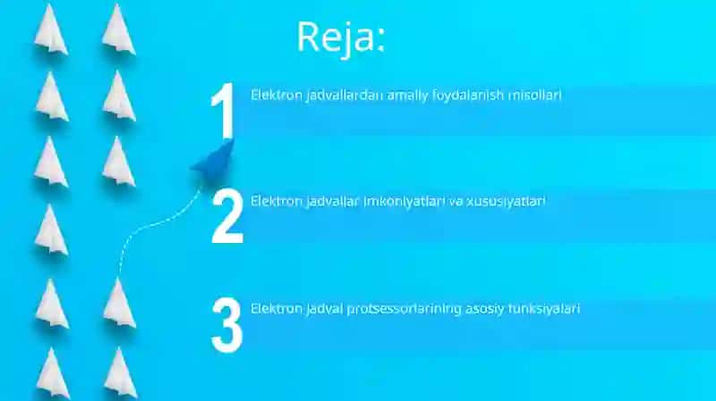 Elektron jadval protsessorlari ularni vazifasi va imkoniyatlari 2