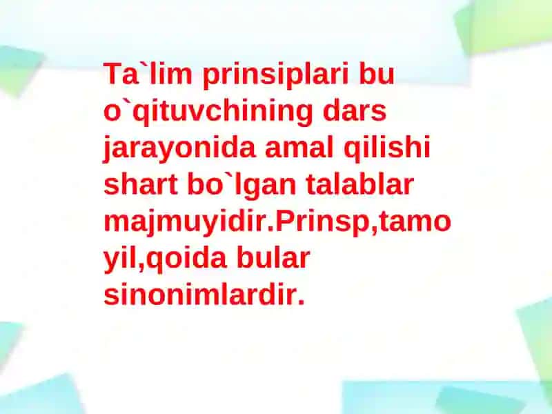 Ta`lim Prinsiplari 2