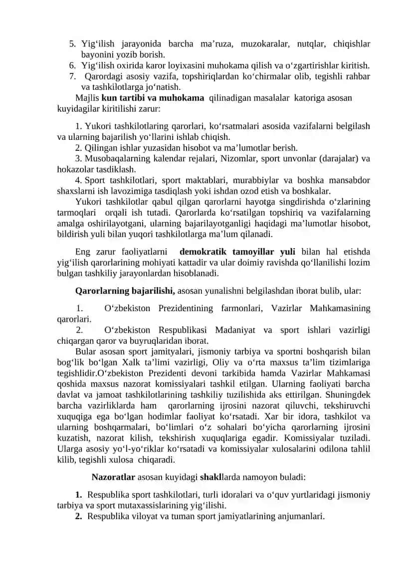 Jismoniy tarbiya va sport tashkilotlarini boshqarishning tashkiliy tuzilishi 2