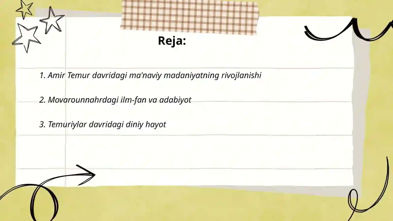 Amir Temur va temuriylar hukmronligi davrida Movorounnahrda ma‘naviy madaniyat 2