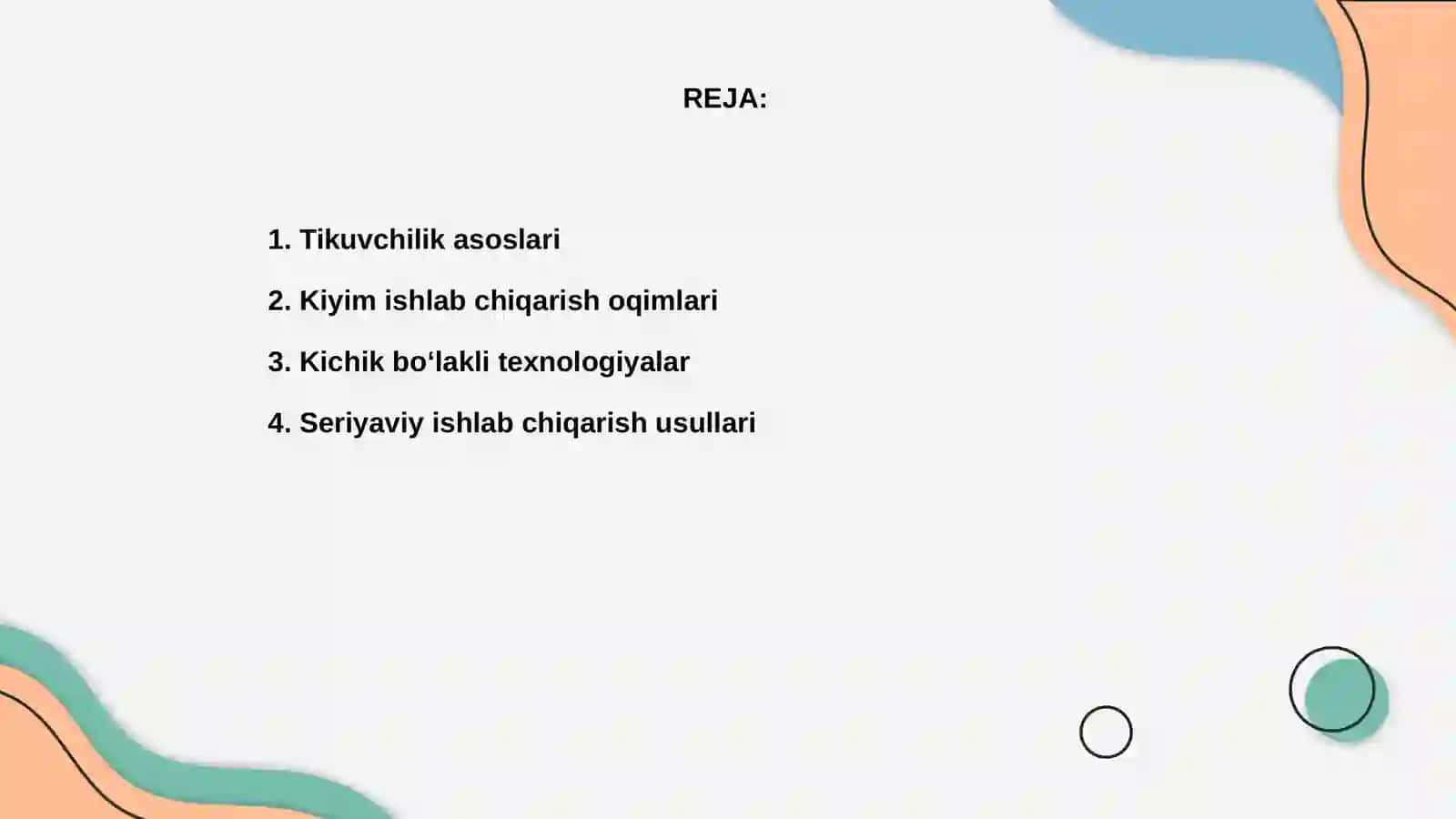 Kiyim ishlab chiqarish asoslari 2