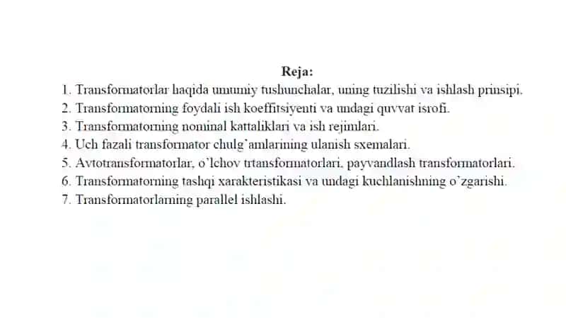 Elektr mexanikasi va texnologiyalari 2