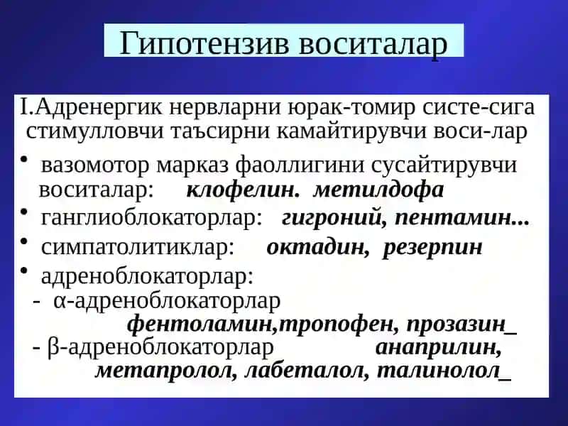 Гипотензив воситалар 2
