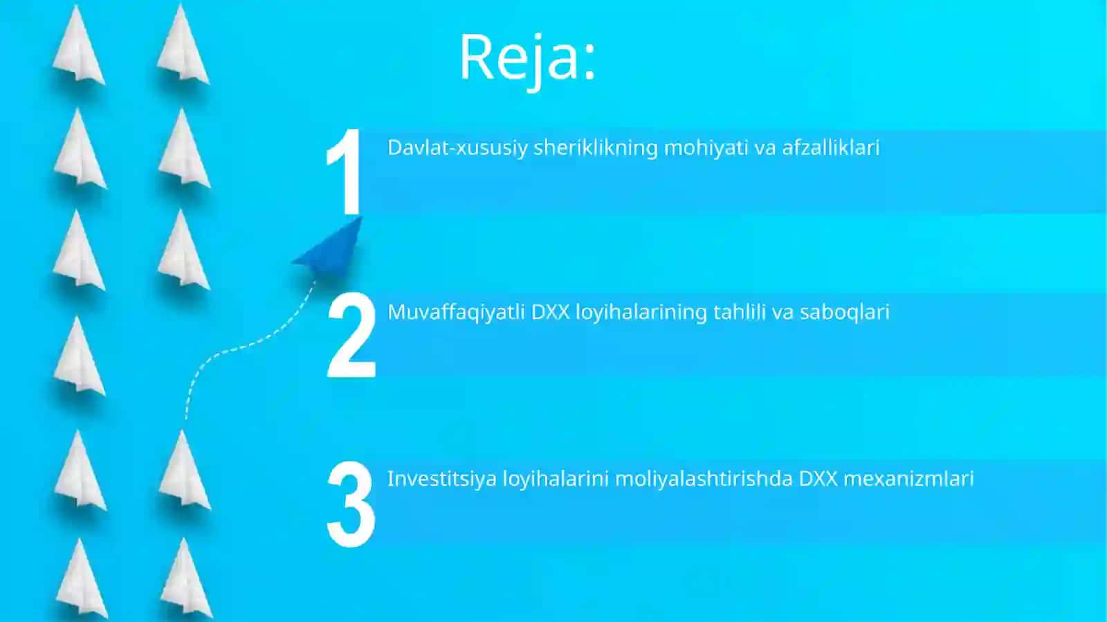 Investitsiya loyihalarini moliyalashtirishda davat va xususiy sektor hamkorligi 2