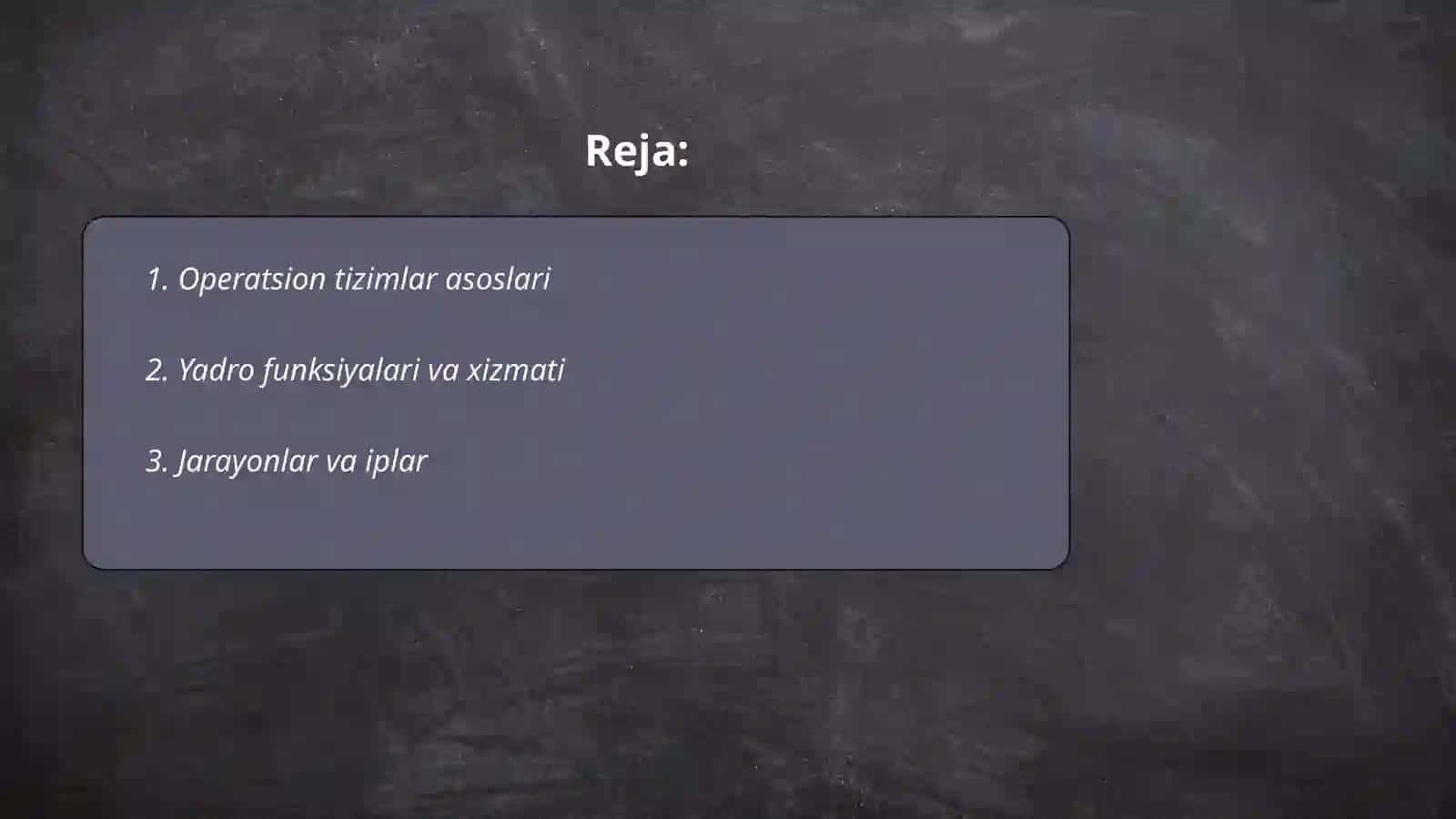 Operatsion tizimlar arxitekturasi 2