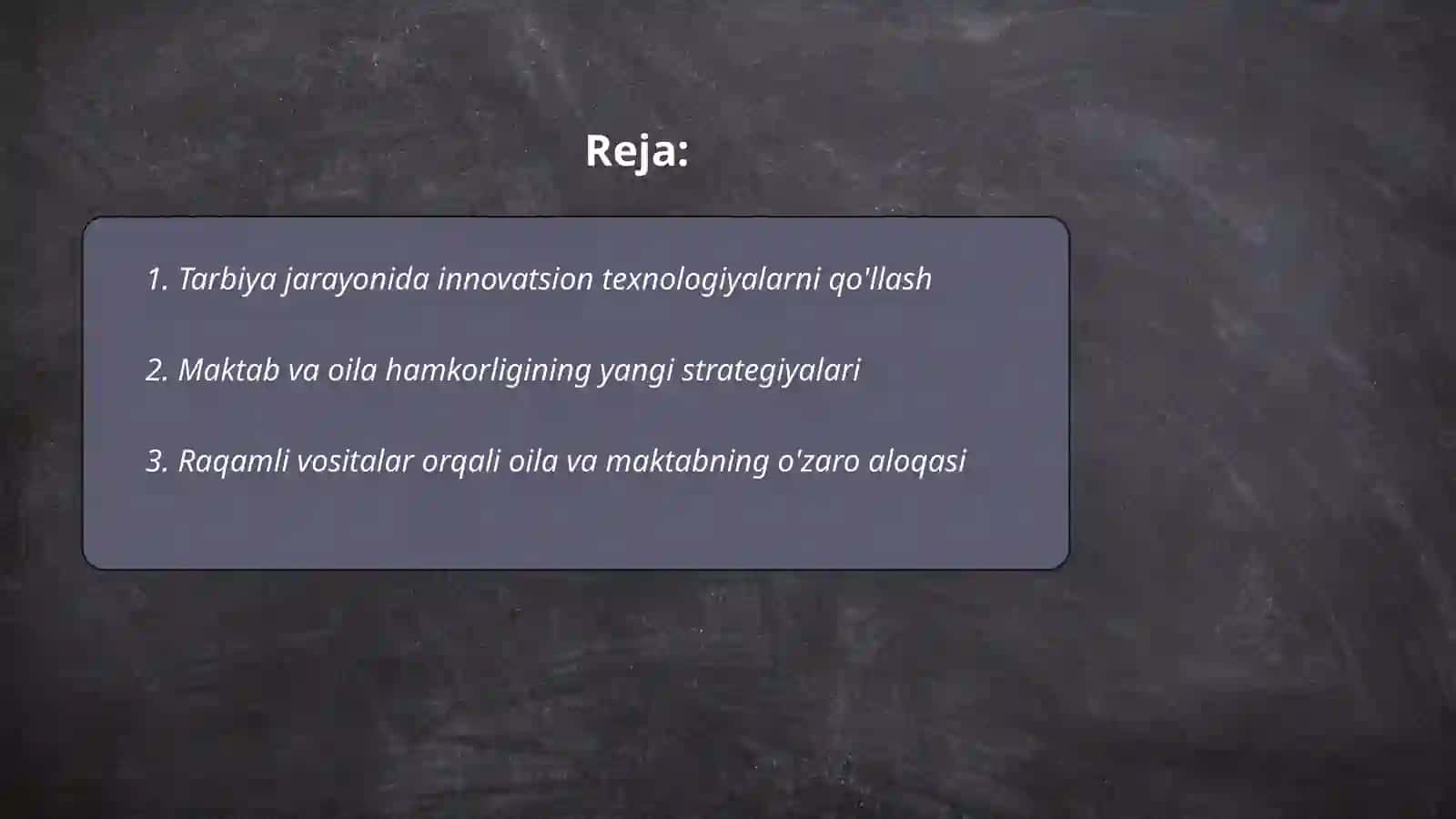Tarbiya jarayoniga innovatsion yondashuv maktab va oila integratsiyasi 2