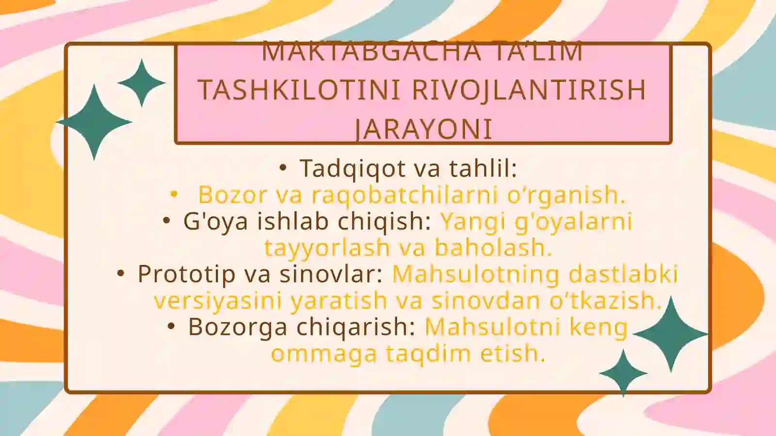 Maktabgacha ta’limni rivojlantirish va moliyaviy ta’minlash 2