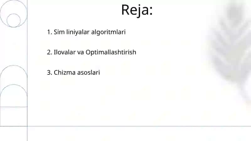Chiziqlarning urinish tartibi, chiziqlarning o’ramasi 2