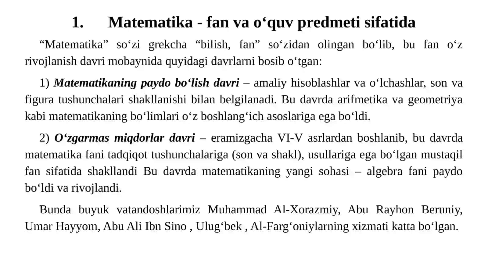 Matematika o‘qitish metodikasi 2