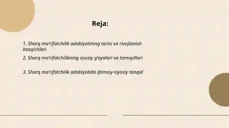 Sharq ma'rifatchilik adabiyoti 2