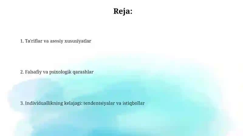 Individ, shaxs, individualliktushunchalari 2