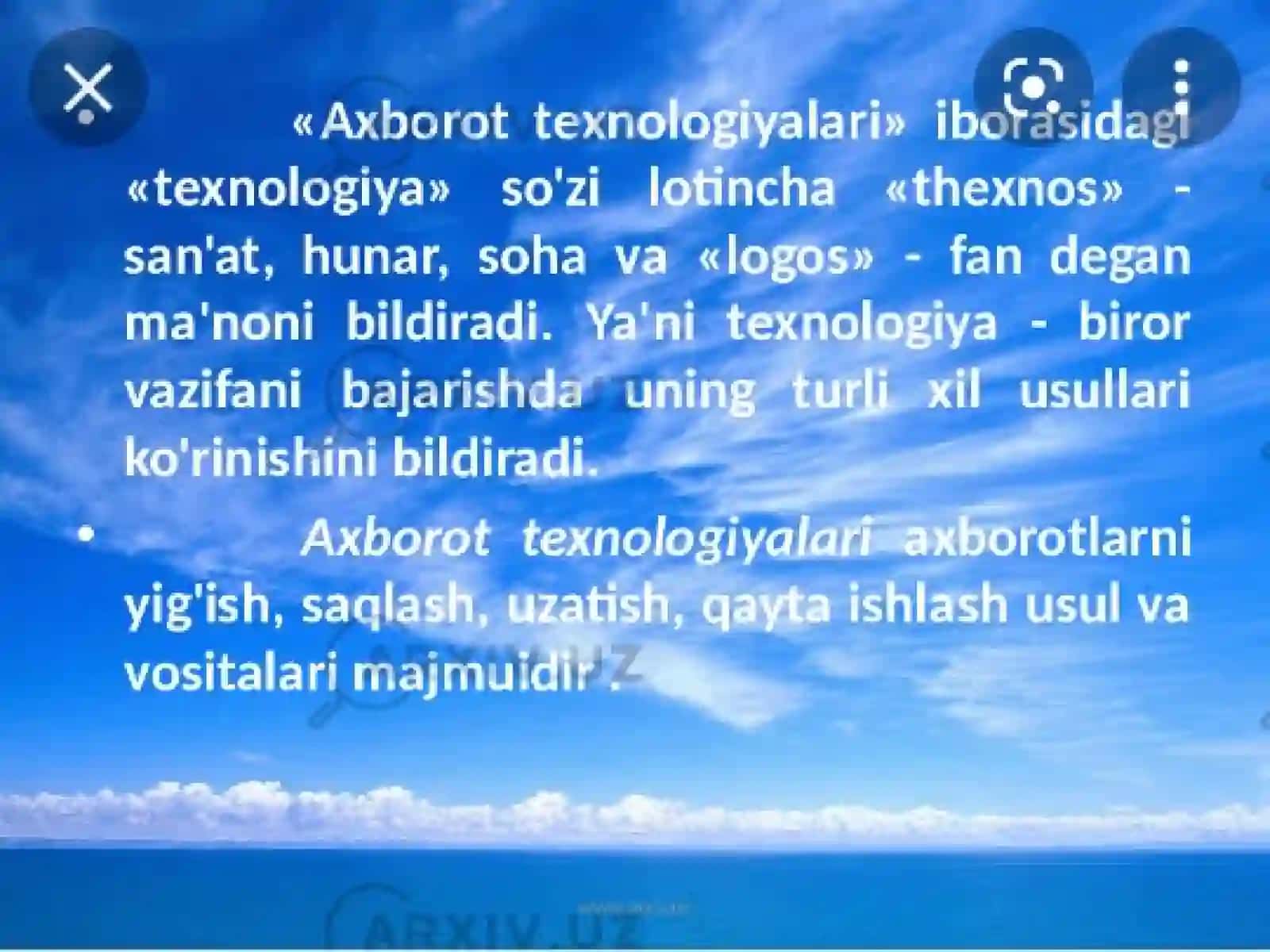 Yonalishga kirish fanidan 2