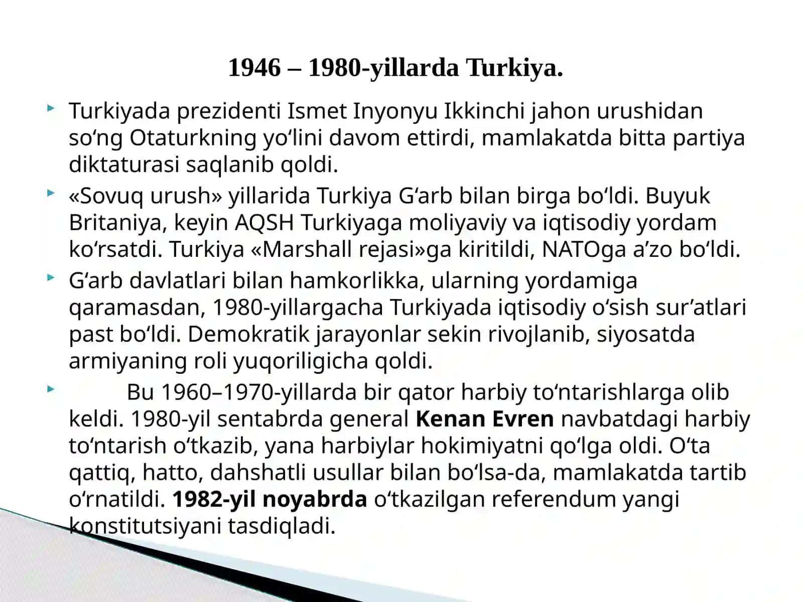 1946-1991-yillarda Turkiya, Eron Va Afg’oniston 2