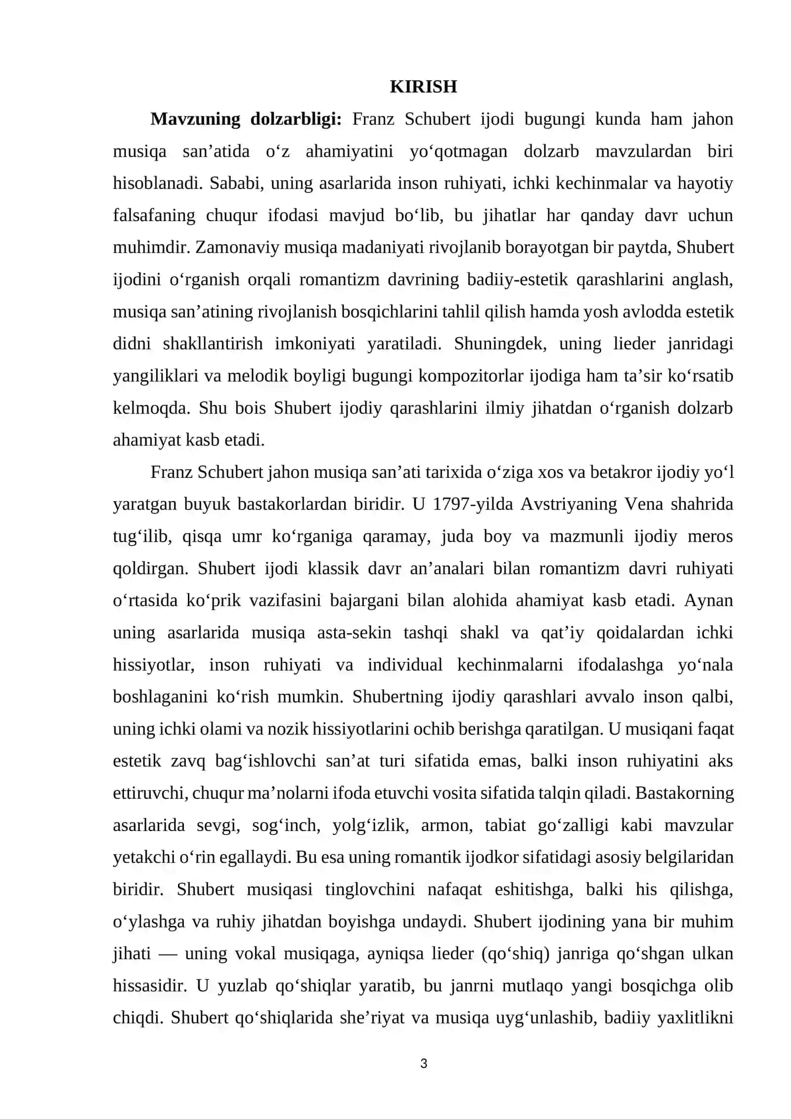 Frans Shubert ijodiy qarashlari 2