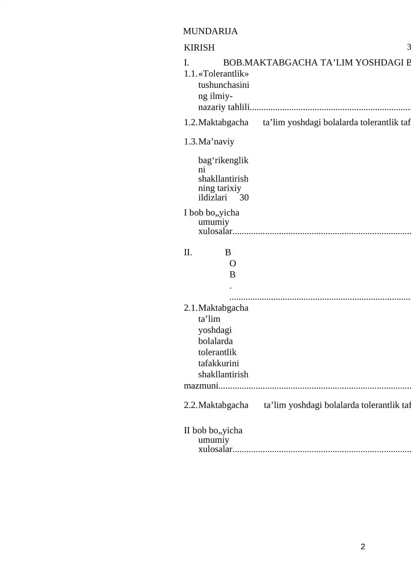 MAKTABGACHA TA’LIM YOSHDAGI BOLALARDA TOLERANTLIK TAFAKKURINI SHAKLLANTIRISHNING PEDAGOGIK ASOSLARI 2
