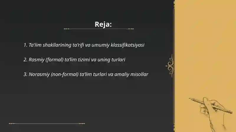 Ta'lim shakllari va turlari 2