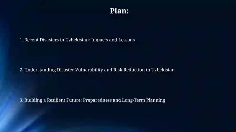 Presentation on Disaster in Uzbekistan 2