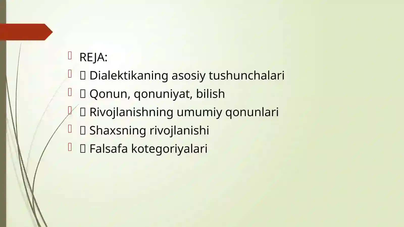 Rivojlanishning umumiy qonunlari va kotegoriyalari 2