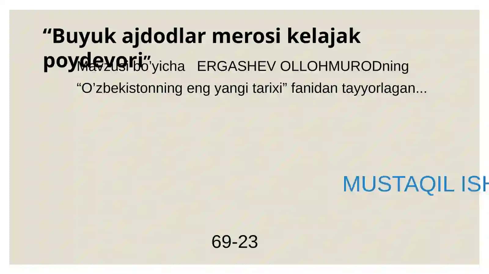 Buyukajdodlar merosi kelajak poydevori 2