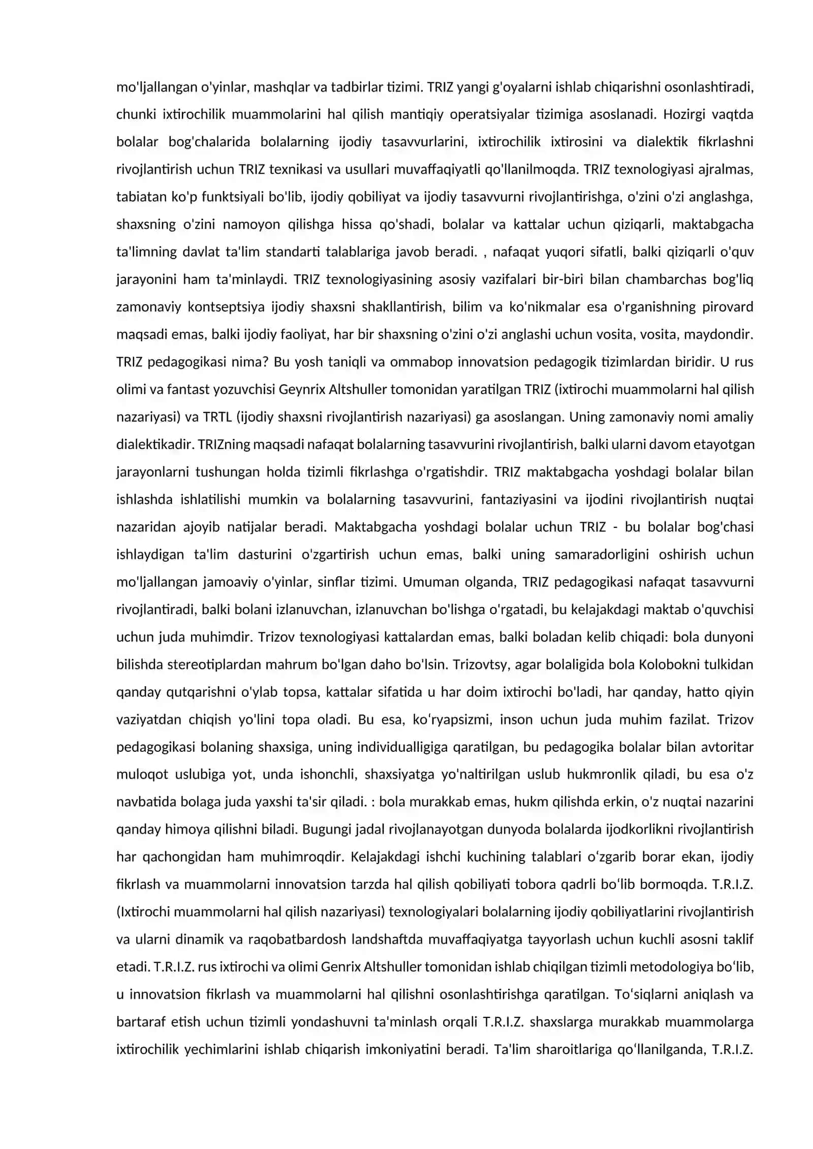 TRIZ TEXNOLOGIYASI VA UNING AHAMIYATI 2