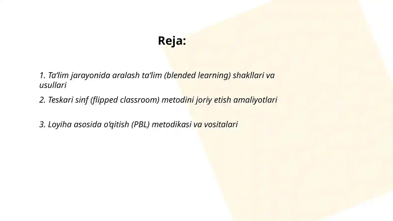 Ta‘lim jarayonini tashkil etishning innovatsion shakl metod va vositalari 2